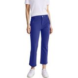 Street One - Slim Fit Broek - Blauw - Hoge Taille, Bootcut Legs, 7/8-Lengte