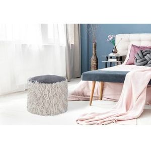 Kayoom Pouf »Fellpouf Bobtail 125, Fellhocker in zweifarbigem Design«, (1 St.), modern, dekorativ, kindersicherer Reißverschluss an der Unterseite