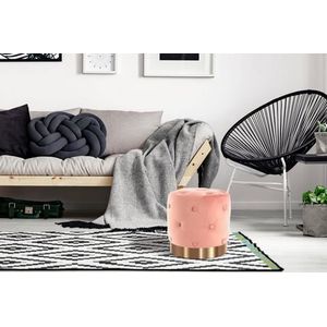 Kayoom Hocker »Piano 225,Sitzhocker mit weichem Velvet-Bezug, edles Ambient«, (1 St.), rund, glamourös, hochwertig, gesteppt, mit eingelassenen Dekoknöpfen
