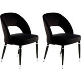 Lalee.Avenue Laleeavenue Courtney 525 stoel set van 2 zwart / zilver - zilver R6T76-BLK-SIV