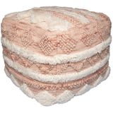 Lalee Avenue Poef Bohist 225 Roze/Crème - (LxBxH) 50 x 50 x 45 cm