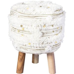 Kayoom Sitzhocker »Hocker Bohist 425, charaktergebende Strukturen mit Fransen und Quasten«, (1 St.), handgefertigtes Unikat, Boho-Style, gut kombinierbar