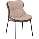 Lalee Avenue Brady 225 stoel (LxBxH) 64 x 54 x 84 cm - Kastanje/grijs