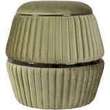 Floraya - Design Poef/kruk/hocker Doric - Groen/ Grafiet - 51,5x51,5x53 cm (LxBxH) - Draagvermogen 160KG