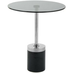 Kayoom Bijzettafel Lana 125, robuust glasblad, basis in marmerlook robust, onderhoudsvriendelijk, van hoge kwaliteit, geschikt voor buiten en binnen (1 stuk)