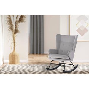 Hearthome - Melorie - Schommelstoel - Grijs - Fluweel