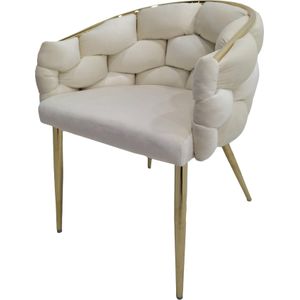 Lalee.Avenue Laleeavenue Grace 125 stoel set van 2 crème / goud - goud CH307-CRE-GLD