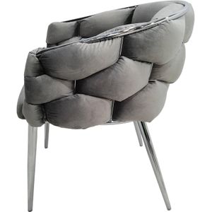 Lalee.Avenue Laleeavenue Grace 125 stoel set van 2 grijs / zilver - zilver CH307-GRY-SIV