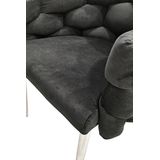 Lalee.Avenue Laleeavenue Grace 125 stoel set van 2 zwart / zilver - zilver CH307-BLK-SIV