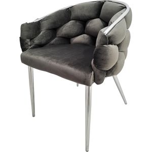 Lalee.Avenue Laleeavenue Grace 125 stoel set van 2 antraciet / zilver - zilver CH307-ANT-SIV