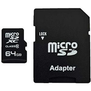 dekoelektropunktde 64 GB Micro SD SDXC geheugenkaart met adapter Class 10 compatibel met Nikon COOLPIX L12 S6500 P60 S3600 S9400