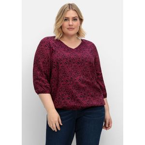 Sheego Tunika Große Größen mit Minimalprint und Saum-Gummizug