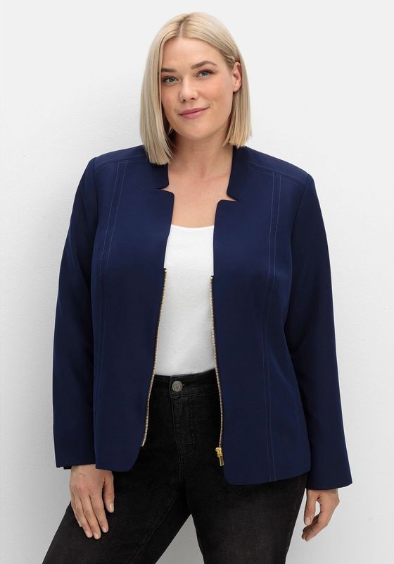 Sheego Jackenblazer Große Größen mit Stehkragen und Kontrast-Zipper