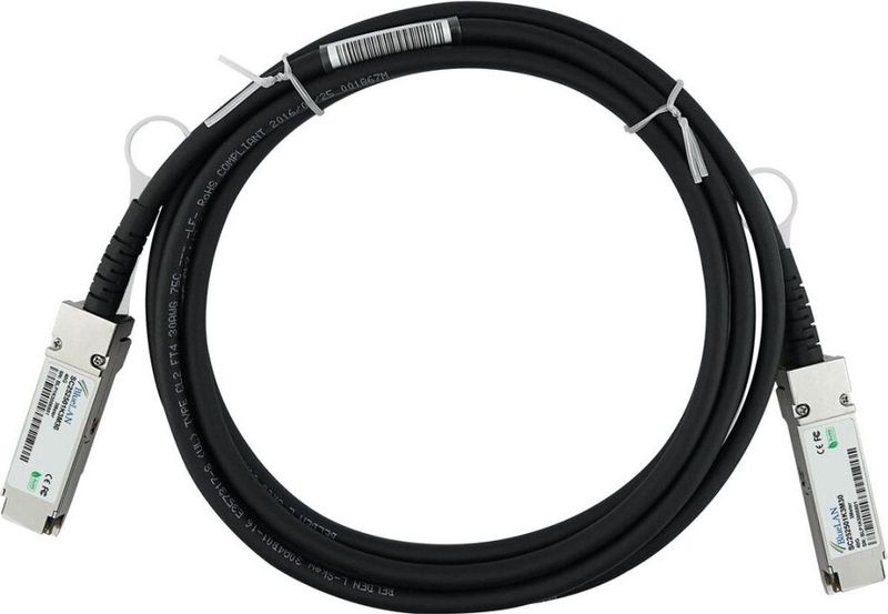 BlueLAN - 40GB-C0.5-QSFP Kabel - Zwart - Koper - 0,5 Meter