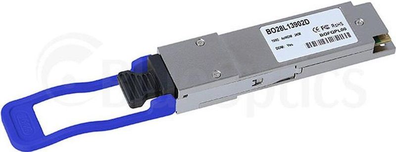 BlueOptics - BO28L13902D - Zendontvanger - Zilver - 100 Gbit/s, 2000 meter afstand, QSFP28, MTP/MPO aansluiting