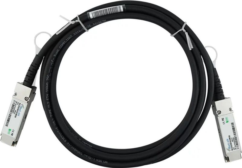BlueLAN - CBL-QSFP-40GE-PASS-05M-F1 - DAC Kabel - Zwart - 0,5 Meter