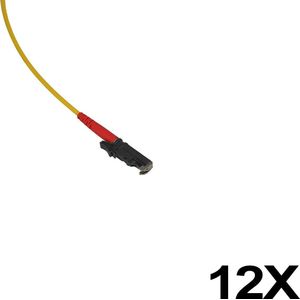 BlueOptics FTTH glasvezel pigtail, één kleur, 12x, 1 meter, E2000/UPC, OM3 multimode, Zendontvangers