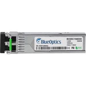 BlueOptics Compatible Extreme Networks 1G-SFP-LHB BO05C156E0D SFP Transceiver, LC-Duplex, 1000BASE-ZX, Single, Zendontvangers, Zilver
