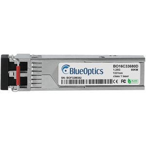 BlueOptics SFP Transceiver 1270nm-1610nm 1000BASE-CWDM 80KM industrial, Zendontvangers, Zilver