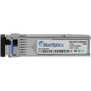 BlueOptics BO15C3149620DIN Bidi SFP Transceiver 1000BASE-BX-U 20KM industrial, Zendontvangers, Zilver