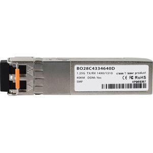 CBO cSFP Bidi Transceiver 1000BASE-2BX-D 40KM, Zendontvangers, Zilver