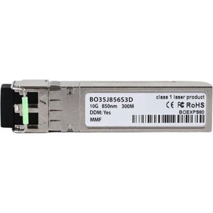 BlueOptics BO35J856S3D SFP+ Transceiver 10GBASE-SR 300M, Zendontvangers, Zilver