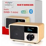 Kathrein DAB+1Mini helder hout, DAB+/FM met OLED-display voor stationair en mobiel gebruik met Bluetooth, 1, DAB+1MINIHELL