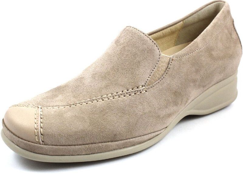 Semler - R1635 - Instappers - Wit/beige - Leer/Suède - Wijdte H