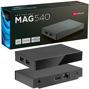 MAG 540 Originele Infomir & Hb-Digitaal 4K Set Top Box Internet-mediaspeler IP TV Ontvanger UHD 60FPS 2160p @60 FPS HDMI 2.1 4K en HEVC ondersteunt USB 3.0 ARM Cortex-A35 + HDMI-kabel