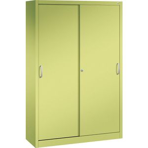 C+P ACURADO schuifdeurkast, 3 legborden, 2 lockers, h x b x d = 1950 x 1200 x 400 mm, felgroen
