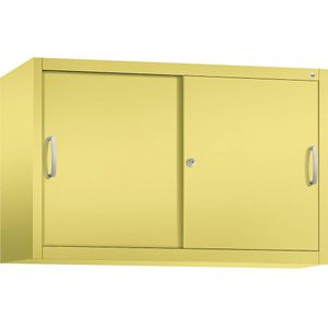 C+P ACCURADO opzetkast met schuifdeuren, 1 legbord, h x b x d = 790 x 1200 x 400 mm, zwavelgeel