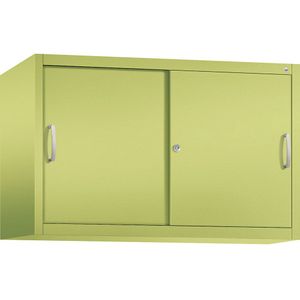 C+P ACCURADO opzetkast met schuifdeuren, 1 legbord, h x b x d = 790 x 1200 x 500 mm, felgroen