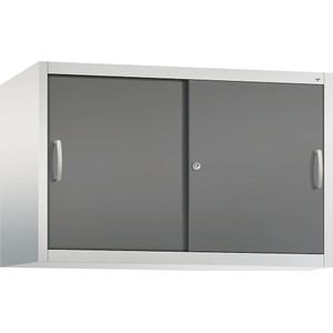 C+P ACCURADO opzetkast met schuifdeuren, 1 legbord, h x b x d = 790 x 1200 x 500 mm, lichtgrijs/vulkaangrijs