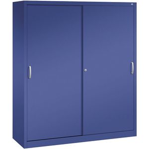 C+P ACURADO schuifdeurkast, 6 legborden, 2 lockers, h x b x d = 1950 x 1600 x 500 mm, lapisblauw