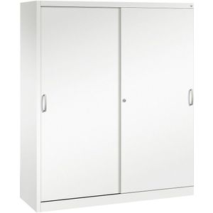 C+P ACURADO schuifdeurkast, 12 pendelstangen, h x b x d = 1950 x 1600 x 500 mm, verkeerswit