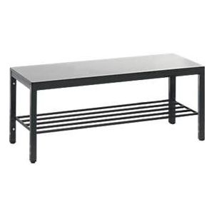 C+P Garderobebank COMFORT, HPL-zitting, lengte 1000 mm, zilvergrijs, schoenrooster