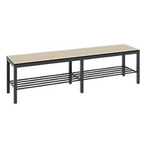 C+P Garderobebank COMFORT, HPL-zitting, lengte 1500 mm, eikenhoutdecor, schoenrooster