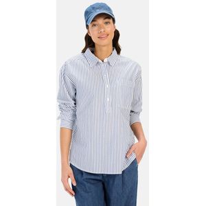 camel active - Gestreepte Blouse - Lichtblauw - Katoen