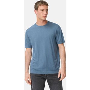 camel active - Gebreid Shirt - Steenblauw - 100% Katoen