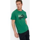 camel active - T-shirt - Dennengroen - Ronde Hals - 100% Katoen