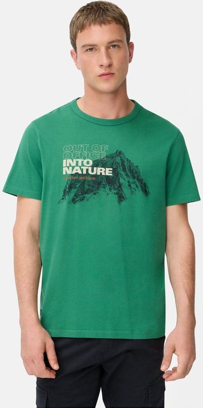 camel active - T-shirt - Dennengroen - Ronde Hals - 100% Katoen