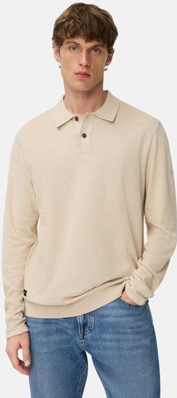 Camel Active - Gebreid Poloshirt - Lichtgrijs - Katoen