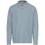 Poloshirt - Blauw - Katoen/Polyester/Elastaan - Lange Mouwen