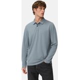 Poloshirt - Blauw - Katoen/Polyester/Elastaan - Lange Mouwen