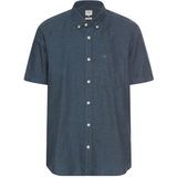 camel active - Korte Mouwen Overhemd - Inktblauw - Linnen-Katoenmix