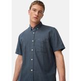 Camel Active - Shirtsleeve Shirt - Lichtgrijs - Linnen/Katoen - Korte Mouwen