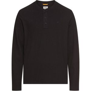 camel active - Henleyshirt - Zwart - Lange Mouwen - 100% Katoen