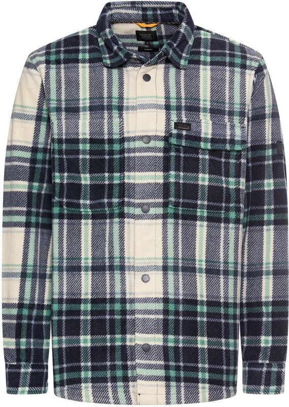 camel active - Flanellen Overhemd - Fir Green - Extra Groot