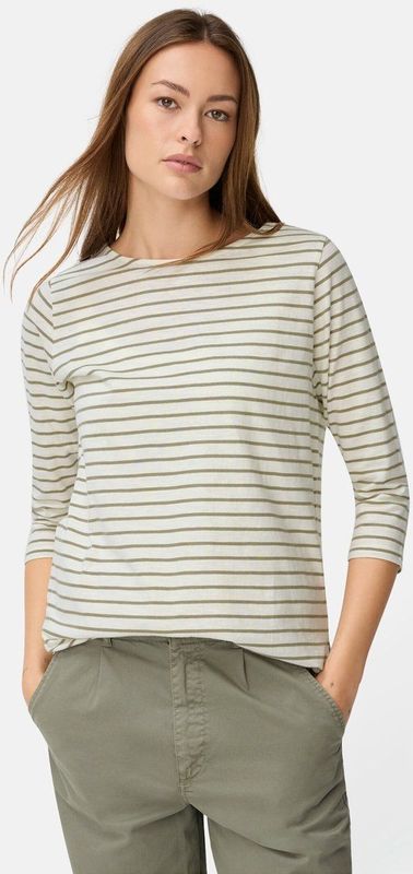 camel active - T-shirt - Licht kaki - 3/4-mouwen - Zijsplitten