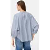 camel active - Puur Katoenen Blouse - Blauw Gestreept